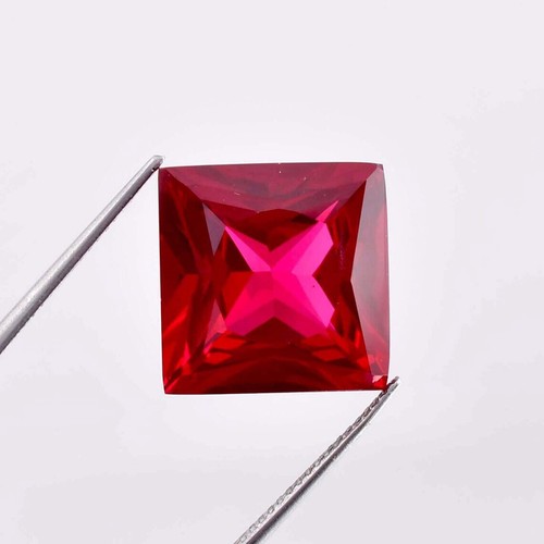 Anello taglio quadrato - , rosso